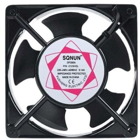 Ventilateur axial pour boîte de cheminée Insérable Haute température Pales en métal Silencieux Universel 120 x 120 x 38 mm