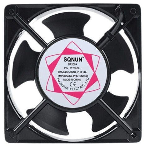 Ventilateur axial pour boîte de cheminée Insérable Haute température Pales en métal Silencieux Universel 120 x 120 x 38 mm