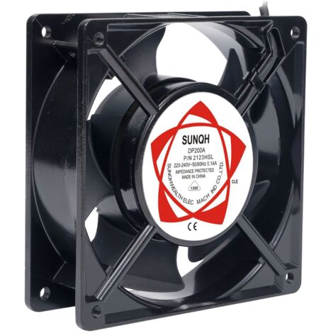Ventilateur axial pour bote de cheminée Insérable Haute température Pales en métal Silencieux Universel 120 x 120 x 38 mm