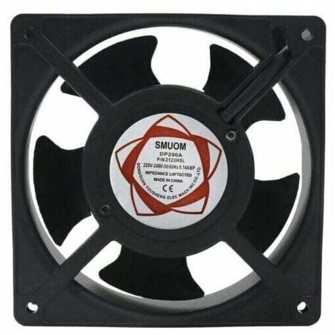 Ventilateur axial pour cassette de cheminée, insérable, haute température, de pales métalliques, silencieux et universel. 120 x 120 x 38 mm. -