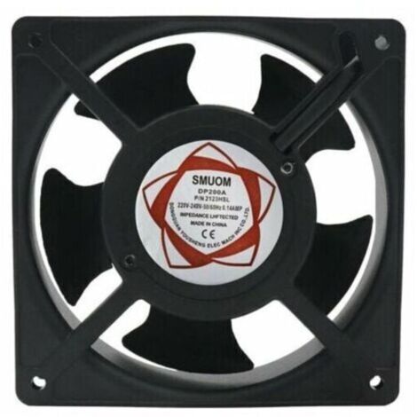 Ventilateur axial pour cassette de cheminée, insérable, haute température, de pales métalliques, silencieux et universel. 120 x 120 x 38 mm. -