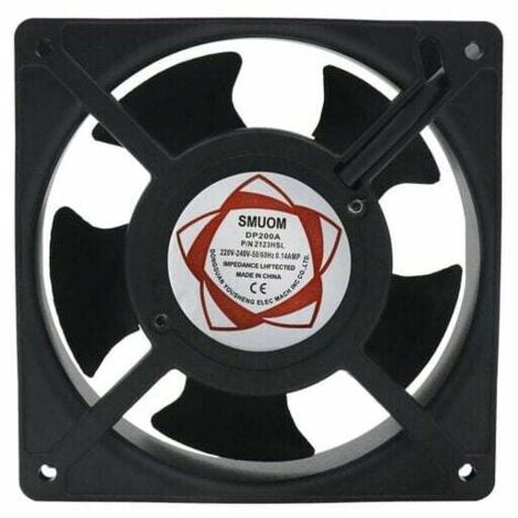 Ventilateur axial pour cassette de cheminée, insérable, haute température, de pales métalliques, silencieux et universel. 120 x 120 x 38 mm. -