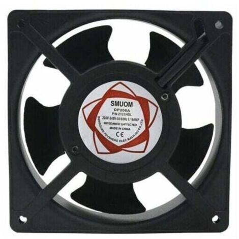 Ventilateur axial pour cassette de cheminée, insérable, haute température, de pales métalliques, silencieux et universel. 120 x 120 x 38 mm. -