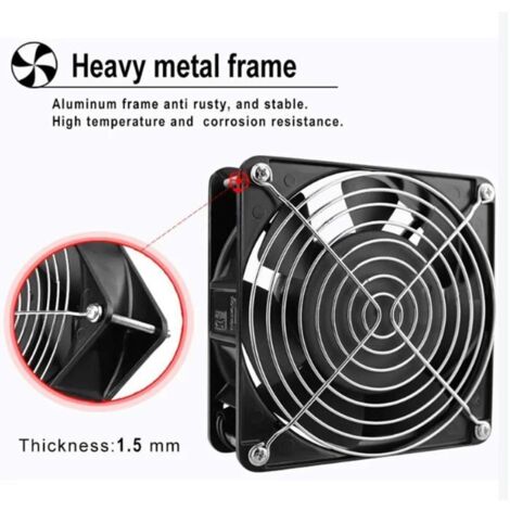 Ventilateur axial pour cassette de cheminée, insérable, haute température, de pales métalliques,silencieux et universel.12123.8cm