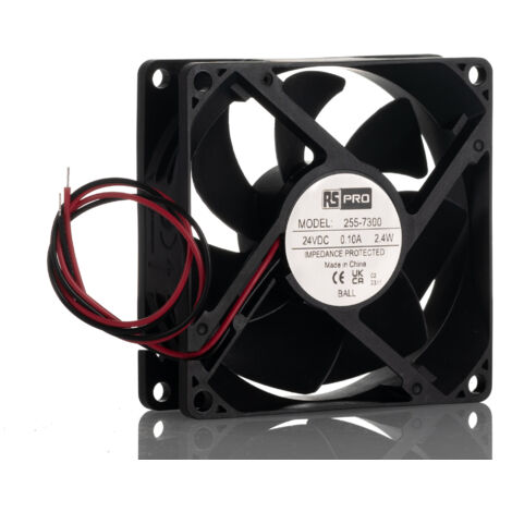 Ventilateur axial RS PRO 24 V c.c., 1.04m³/min., 80 x 80 x 25mm, 3.84W ( Prix pour 1 )