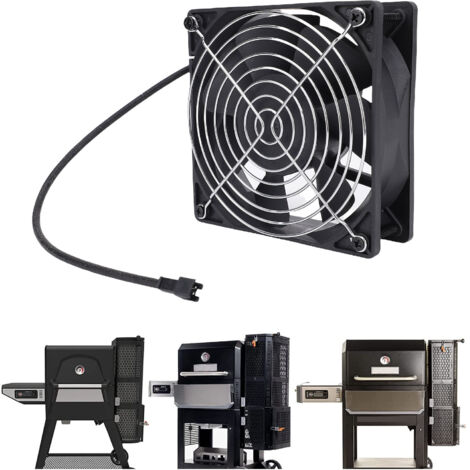 [Ventilateur Barbecue] Ventilateur 12038 Compatible Masterbuilt Gravity 560 800 1050, 2 Fils, IP55, ABS, 120x120mm, Kit avec Couvercle et 4 Vis