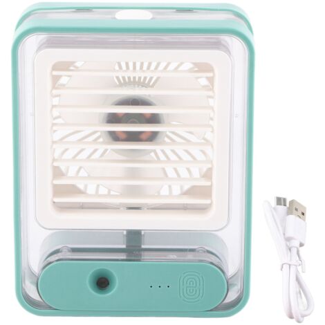 Ventilateur Brumisateur de Bureau 3 Vitesses USB, Silencieux avec Lumière Nocturne, pour Chambre Bureau Voyage