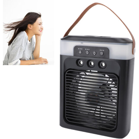 Ventilateur Brumisateur de Bureau USB avec Réservoir 400ml et Fonction Aromathérapie Noir ABS, Compact et Portable, Humidificateur Air Cooling Fan pour Maison Bureau