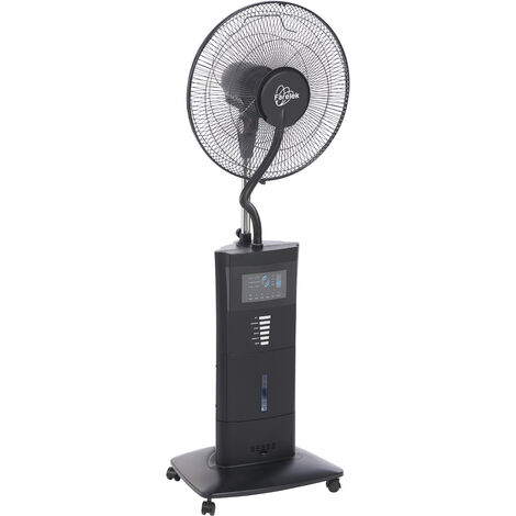 Ventilateur brumisateur oscillant YELLOWSTONE 100W 3 vitesses H135cm D40cm Télécommande Noir