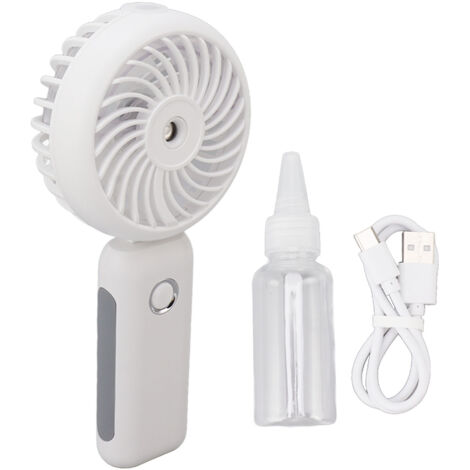 Ventilateur Brumisateur Portable Rechargeable - Mini Ventilateur Pliable avec Batterie 4000mAh, 3 Vitesses, Blanc - Rafraîchisseur d'Air Personnel