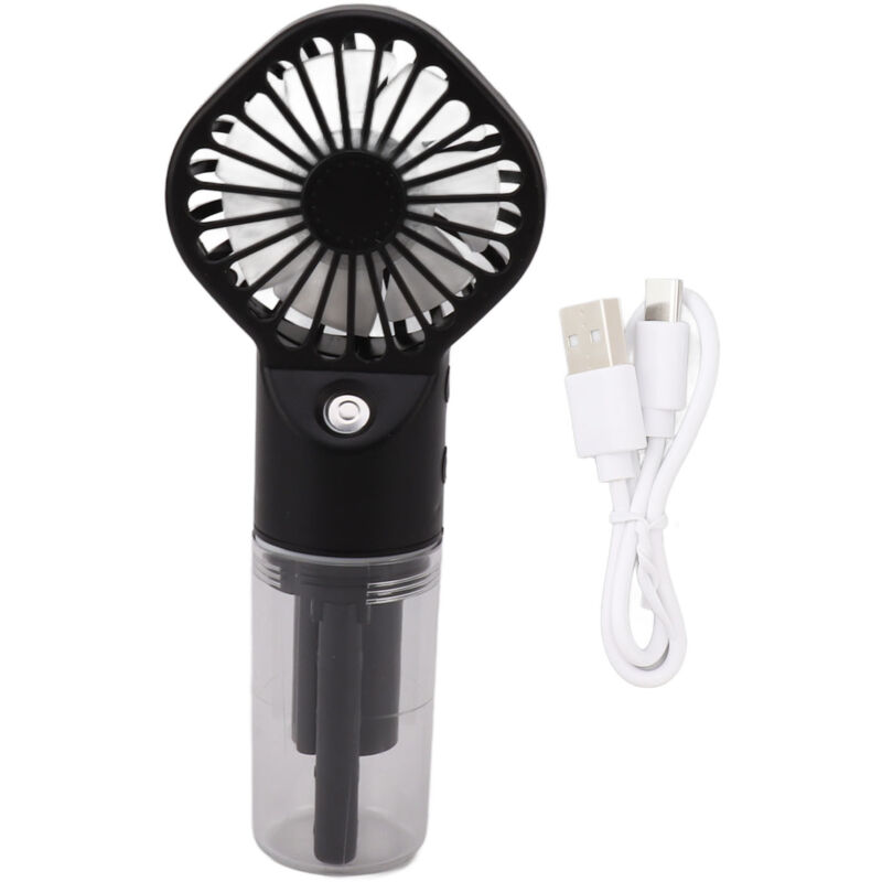 Ventilateur Brumisateur Portable USB Rechargeable avec 4 Vitesses et Pulvérisation d'Eau Noir