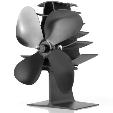 Ventilateur Cheminee en Forme de Sapin de Noël, Ventilateur Poele à 4 Lames pour Cheminée, Départ Rapide Circulation d'air Chaud Ultra Silencieuse économisant Le Carburant Efficacement