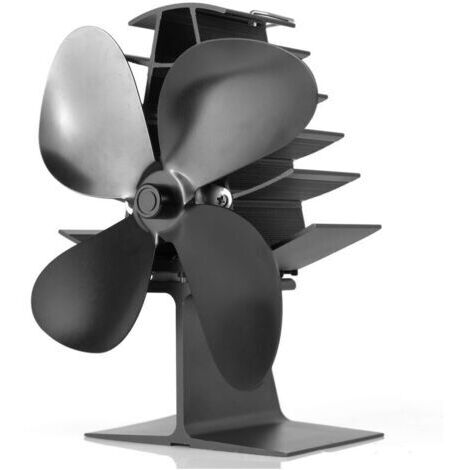 Ventilateur Cheminee en Forme de Sapin de Noël, Ventilateur Poele à 4 Lames pour Cheminée, Départ Rapide Circulation d'air Chaud Ultra Silencieuse économisant Le Carburant Efficacement