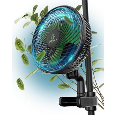 Ventilateur Clipable, 10W Ventilateur de Culture avec Clip, 4 Vitesses Ventilateurs Tente De Culture, Ventilateurs oscillant pour tente de Cultures, pour les plantes hydroponiques et la circulation de