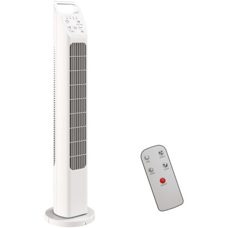 Ventilateur colonne blanc avec télécommande timer 7.5 h silencieux pour chambre