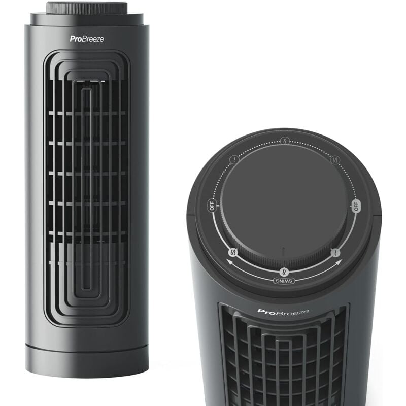 Ventilateur colonne Oscillant Pro Breeze 32,5cm 20W 3 vitesses H32,5cm Noir
