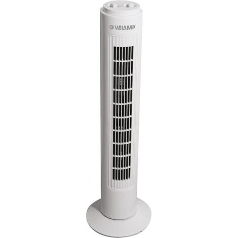 Ventilateur colonne oscillant 50W 3 vitesses H74cm Blanc