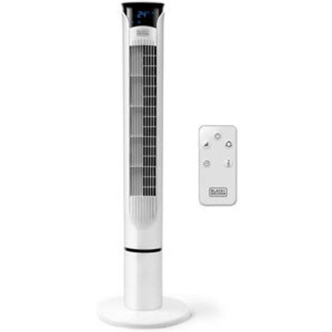 Ventilateur colonne oscillant BLACK & DECKER BXEFT 49 E 45W 3 vitesses H100cm D22cm Blanc