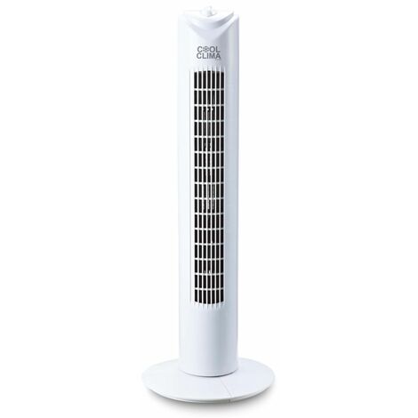 Ventilateur colonne oscillant COOL CLIMA 45W 3 vitesses H80cm Blanc