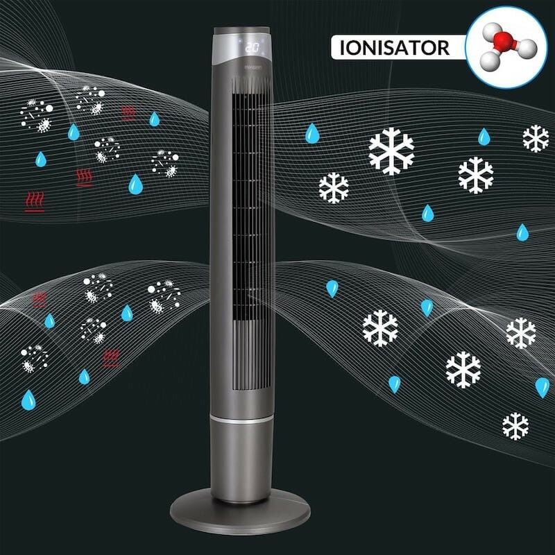 Ventilateur colonne oscillant de 120 cm avec télécommande - Circulation d'air optimale à 90°