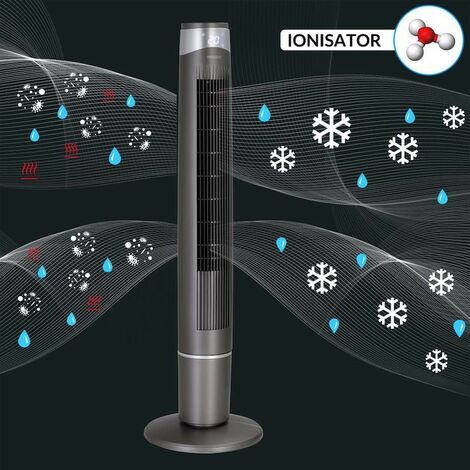 Ventilateur colonne oscillant de 120 cm avec télécommande - Circulation d'air optimale à 90° 