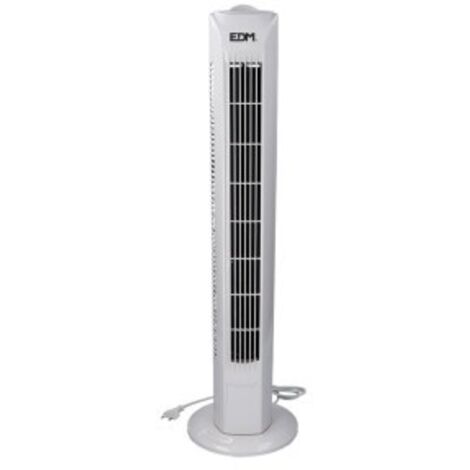 Ventilateur colonne oscillant EDM Blanc 45W 3 vitesses H220cm D78cm