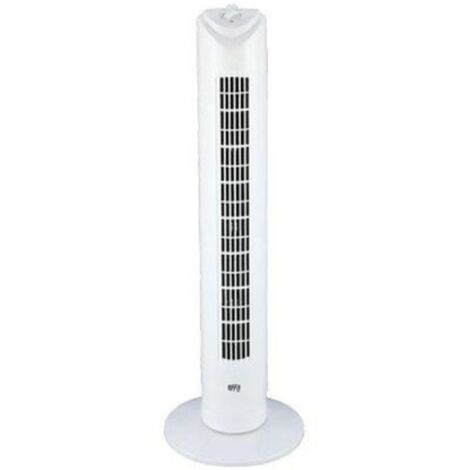 Ventilateur colonne oscillant 45W – 3 vitesses – Hauteur 810mm – Oscillation automatique – Minuterie intégrée – ABS blanc – Effe