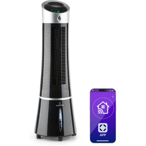 Ventilateur colonne oscillant KLARSTEIN Skyscraper Ice 30W 3 vitesses H1500mm D28cm Connecté Noir