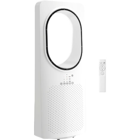 Ventilateur colonne silencieux 36 dB pour chambre avec oscillation 45° 3 vitesses 3 modes timer 15h blanc