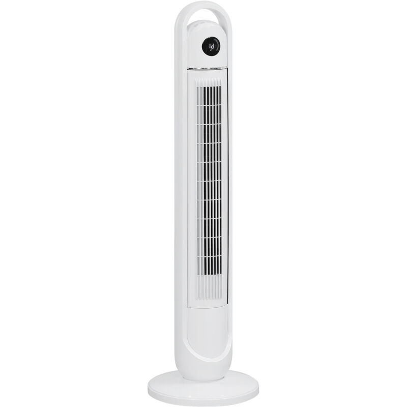 Ventilateur colonne tour oscillant 55W - 3 vitesses, 3 modes, timer, écran lcd - télécommande blanc