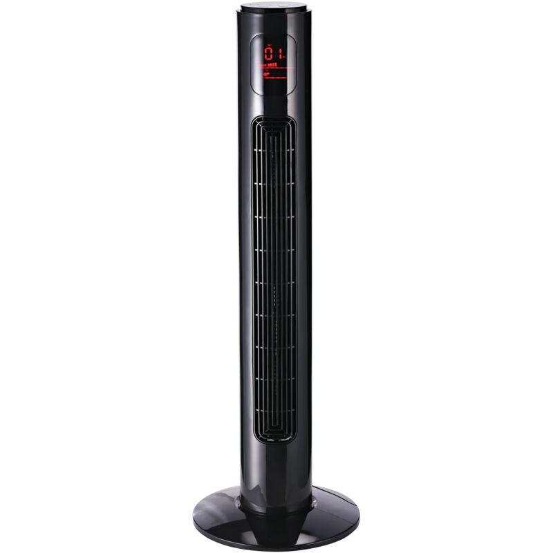 Ventilateur colonne tour oscillant silencieux 45 W avec télécommande écran affichage minuterie 3 modes 3 vitesses 32L x 32l x 96H cm noir