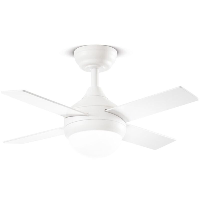Perenz - Ventilateur Crux+ en métal peint blanc mat 18w led 7163 b ct Moteur dc