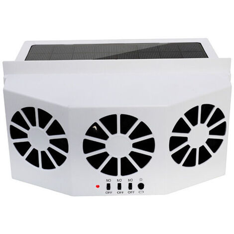 Ventilateur D'air De Refroidissement Solaire De Voiture, 2400 Mah Ventilateur De Refroidissement Voiture D'échappement Solaire Et Alimenté Par Batterie Avec 3 Refroidisseurs Pour Véhicules Automobiles