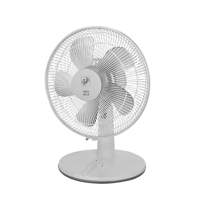Ventilateur de table gris 3 vitesses tête 400mm orientable 50W débit 4225m³/h max commande manuelle Artic 405N Unelvent