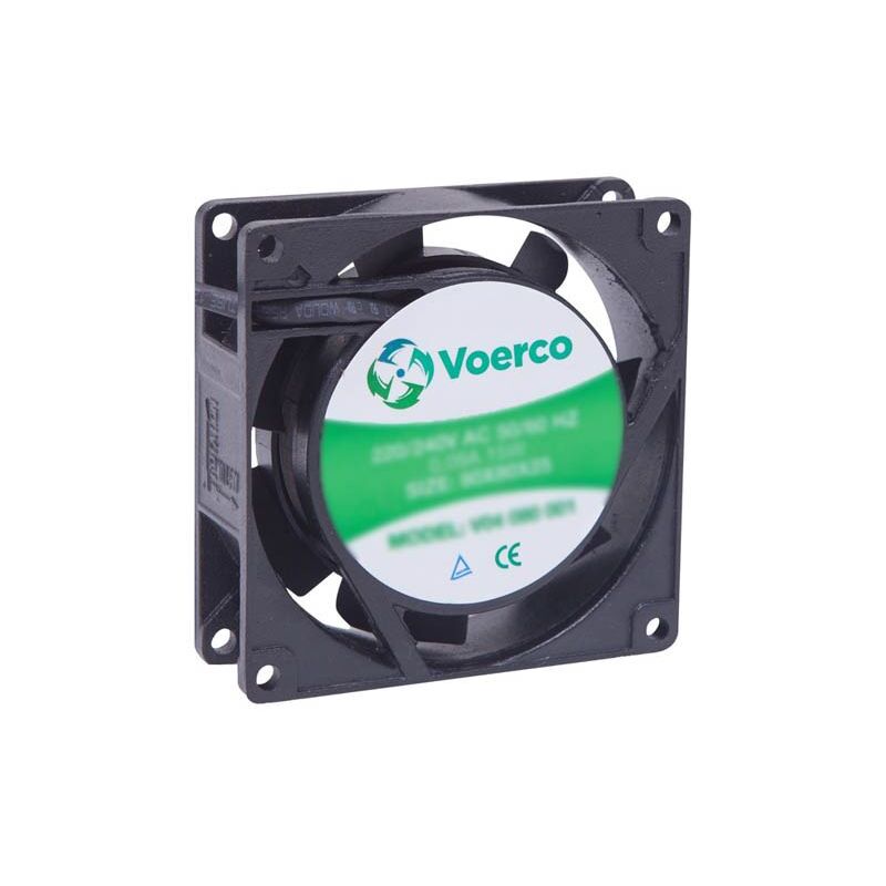 Ventilateur axial carré 230Vac 80X80X38 - débit d'air 43m3/h - 9W