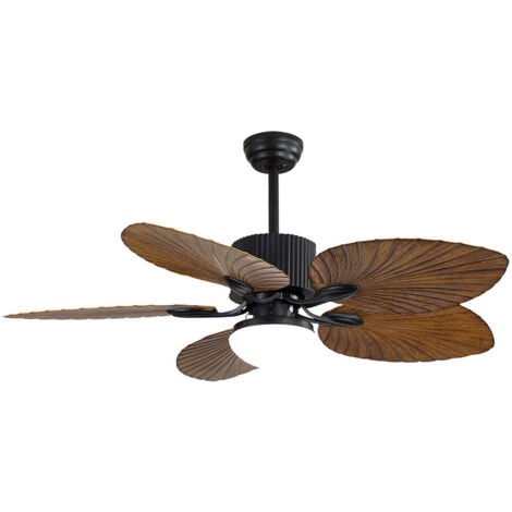 FABRILAMP Ventilateur dc 24w colla black 5 blades brown 6 velocid.2950lm c - remote timer 132 d