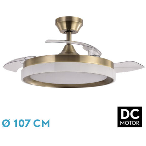 Ventilateur dc zenit leather 72w 3 blades folding 107d 7200lm 6vel 3000k,4500k,6000k, remote+timer+memory