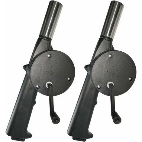 Ventilateur de Barbecue Manuel 2 PCS Soufflet Manuel à Manivelle Souffleur de BBQ Manuel Mini souffleur d'air Portable pour Camping Pique-Nique Accessoires de Poele BBQ Outils-LIAIKI