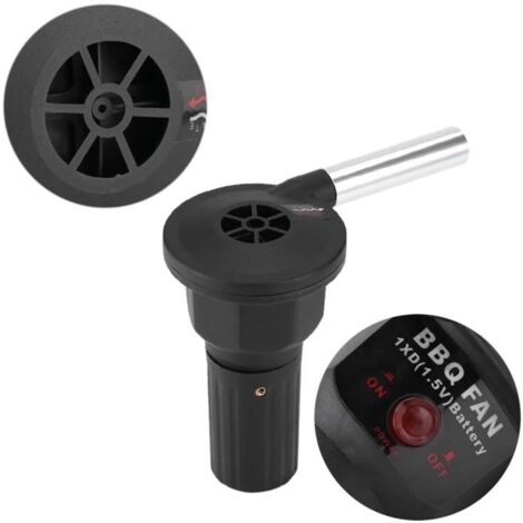 Ventilateur de barbecue portable alimenté par batterie pour camping en plein air, pique-nique, barbecue au charbon jardin cheminee