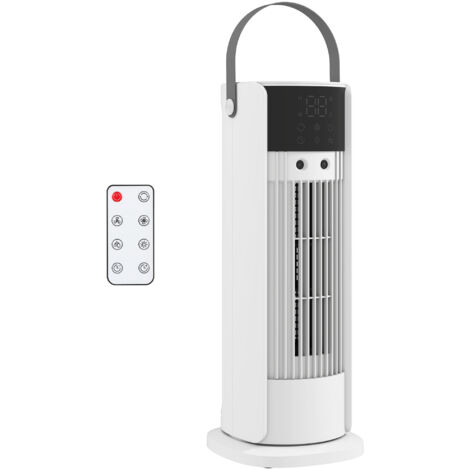 Ventilateur de bureau avec feu antibrouillard Vitesses RGB3 Oscillation 90° Minuterie 10H Télécommande blanche