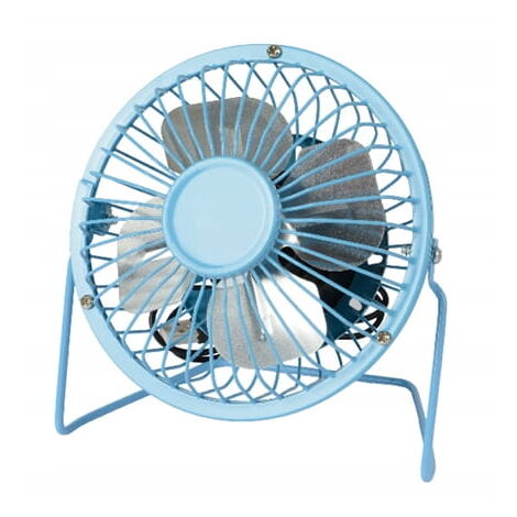 Ventilateur de bureau en métal 14,5 x 8 x 15 cm USB Rose/Bleu