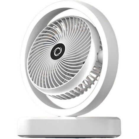 Ventilateur de bureau personnel - Ventilateur personnel avec lumière d'ambiance Rafraîchisseur d'air oscillant rechargeable à 3 vitesses avec lampe de maquillage pour la chambre, le camping et les vo