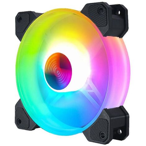 Ventilateur de bureau pour PC de 12 cm avec éclairage LED RGB, télécommande et contrôle du boîtier.