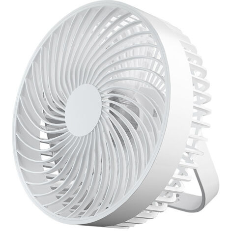 Ventilateur de bureau rechargeable, mini ventilateur USB, ventilateur portable avec lumière LED, modèle rechargeable de ventilateur 1200MA pour camping/bureau/maison