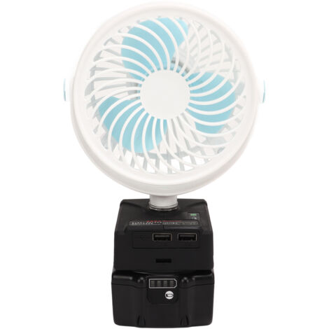 Ventilateur de bureau sans fil 5 pouces rechargeable, petit ventilateur électrique avec 2 ports USB, blanc
