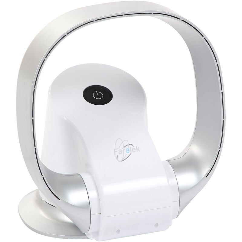 Silent-air ring - Ventilateur à poser sans pale 26W très silencieux blanc et argent