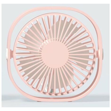 Ventilateur de bureau USB 3 vitesses 360 degrés Mini ventilateur à vitesse variable en rose