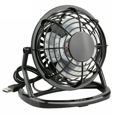 Ventilateur de bureau USB, mini ventilateur portable USB – Câble USB de 82 cm – Ventilateur de table personnel en métal, petit ventilateur silencieux USB, ventilateur de bureau – Rotation à 360°