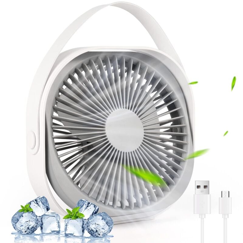 Ventilateur de Bureau USB-Ventilateur de Table à 3 Vitesses-Ventilateur Silencieux Réglable à 360°-mini ventilateur puissant pour