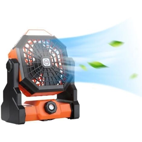 Ventilateur de Bureau, Ventilateur avec Lumière LED 3 modes, Ventilateur usb, Réglable à 270, pour Maison, Camping et Bureau